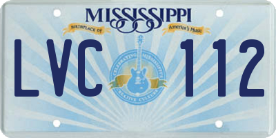 MS license plate LVC112