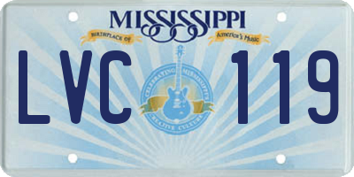 MS license plate LVC119