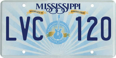 MS license plate LVC120