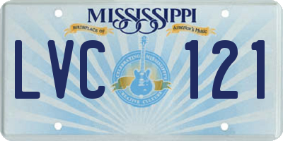 MS license plate LVC121