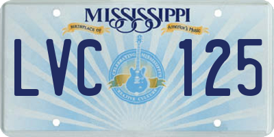 MS license plate LVC125