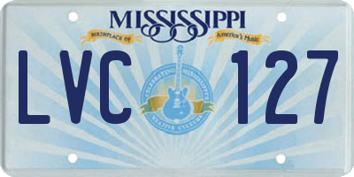MS license plate LVC127
