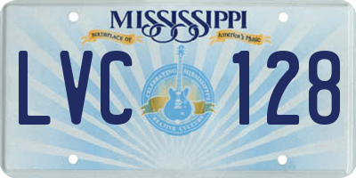 MS license plate LVC128
