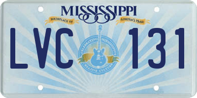 MS license plate LVC131