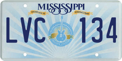 MS license plate LVC134