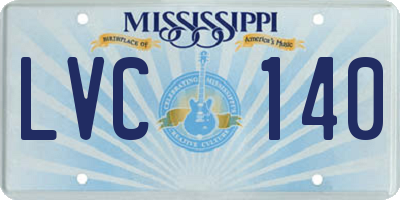 MS license plate LVC140