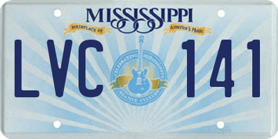 MS license plate LVC141