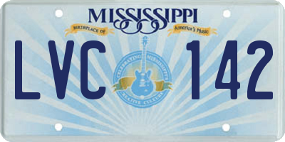 MS license plate LVC142