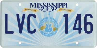 MS license plate LVC146