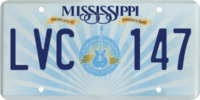 MS license plate LVC147