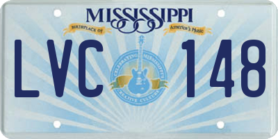 MS license plate LVC148