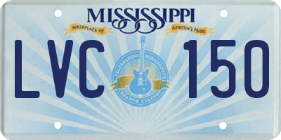MS license plate LVC150
