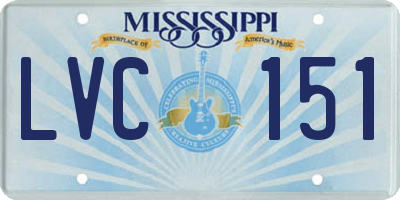 MS license plate LVC151