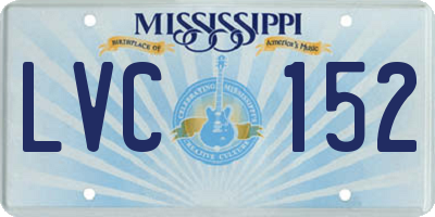 MS license plate LVC152