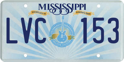 MS license plate LVC153