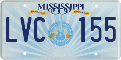 MS license plate LVC155