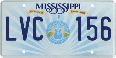 MS license plate LVC156