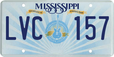MS license plate LVC157