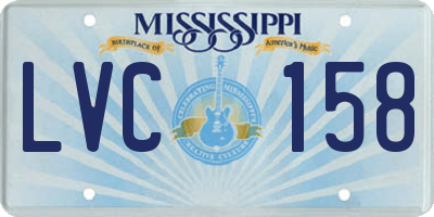MS license plate LVC158