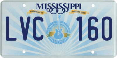MS license plate LVC160