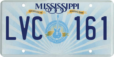 MS license plate LVC161