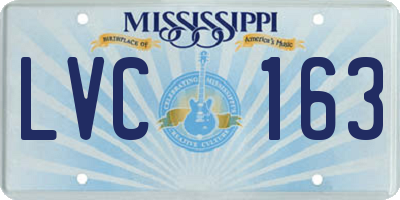 MS license plate LVC163