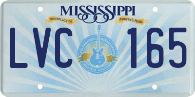 MS license plate LVC165