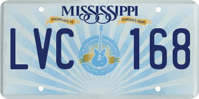 MS license plate LVC168