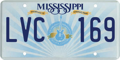 MS license plate LVC169