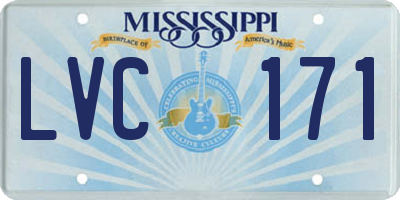 MS license plate LVC171
