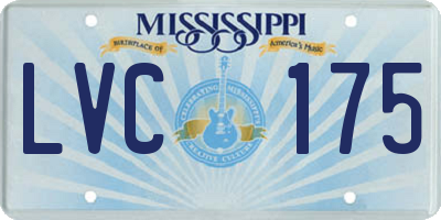 MS license plate LVC175
