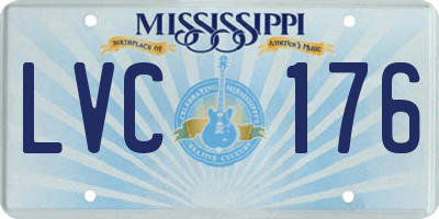 MS license plate LVC176