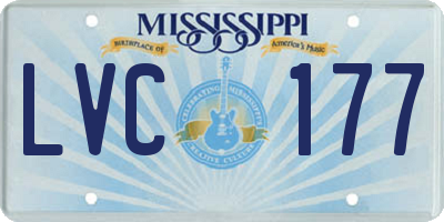 MS license plate LVC177