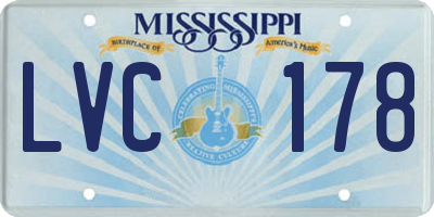 MS license plate LVC178