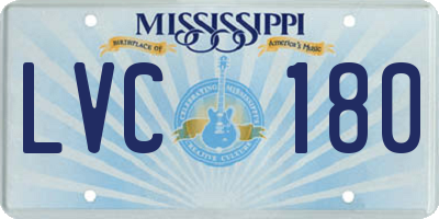 MS license plate LVC180