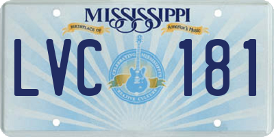 MS license plate LVC181