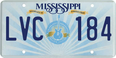 MS license plate LVC184