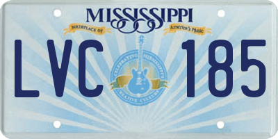 MS license plate LVC185