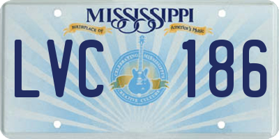 MS license plate LVC186
