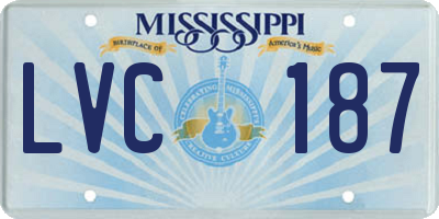 MS license plate LVC187