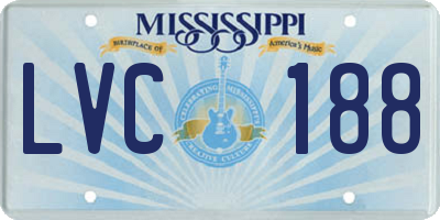 MS license plate LVC188