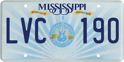 MS license plate LVC190