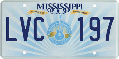 MS license plate LVC197