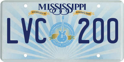 MS license plate LVC200