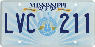 MS license plate LVC211