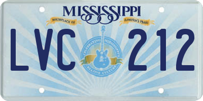 MS license plate LVC212