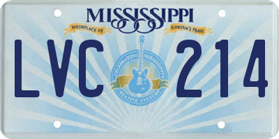 MS license plate LVC214