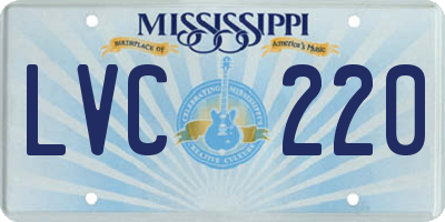 MS license plate LVC220