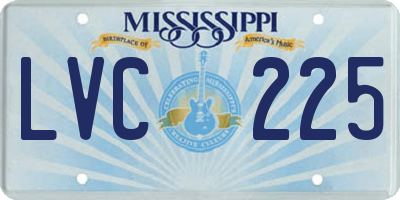 MS license plate LVC225