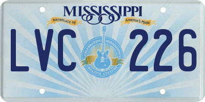 MS license plate LVC226